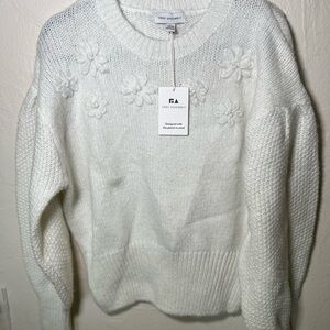 Free Assembly White Floral Sweater